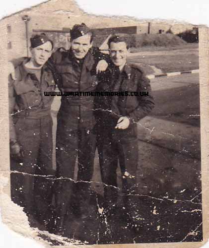 Al O'Grady (center) May 1945, Linton on Ouse